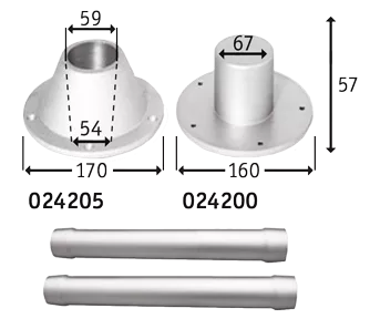 Allpa Aluminum Base For Removable Table Pedestal