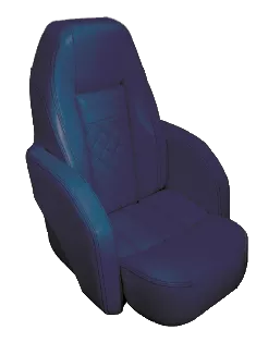 Allpa Boat Chair Model Race Pro 'Flip-Up', Navy With White Stitching
