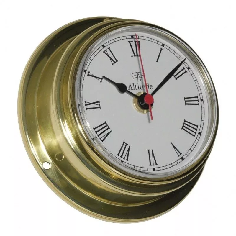 Altitude Quartz Clock Brass Front Loaded Ø125 mm
