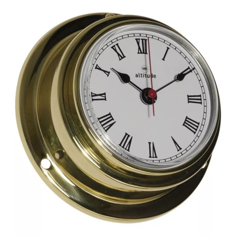 Altitude Quartz Clock Brass Front Loaded Ø95 mm