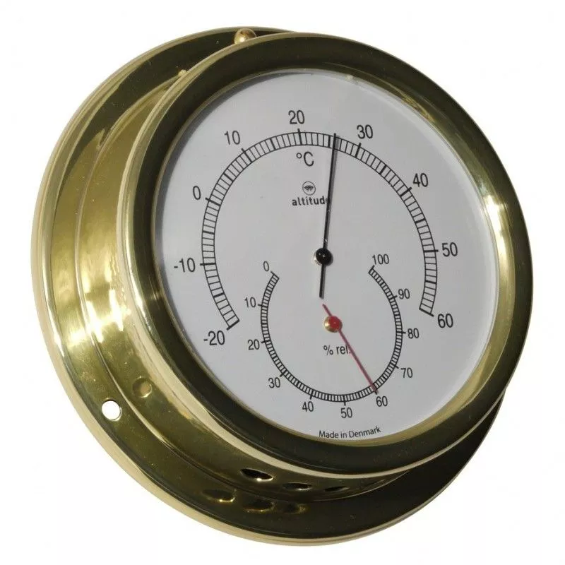 Altitude Thermometer/Hygrometer Brass Ø127 mm