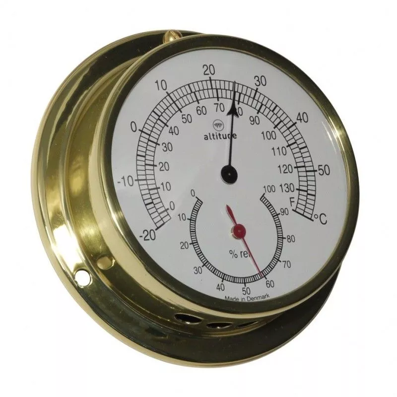 Altitude Thermometer/Hygrometer Brass Ø97 mm