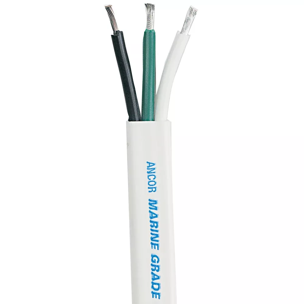 Ancor White Triplex Cable - 12/3 AWG - Flat - 700'