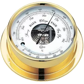 BARIGO 186.1MS Brass Ship's Baro Thermometer Brass ø120 mm