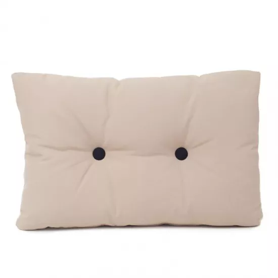 Beige Cushion with Black Buttons 55x35 cm