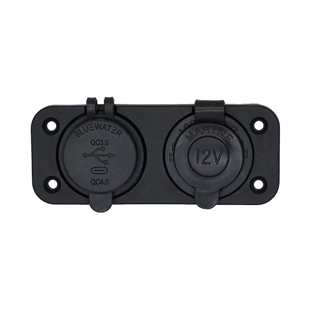 Bluewater Round Dual USB/USB-C Charger