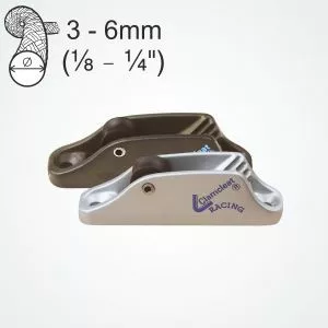 Clamcleat CL236 Racing Junior Roller Fairlead Cleats for 3–6 mm Rope