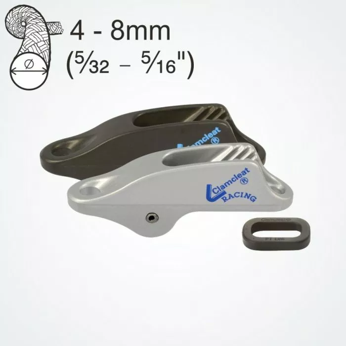 Clamcleat CL253 Trapeze & Vang Cleats for 4–8 mm Rope, with PTLINK