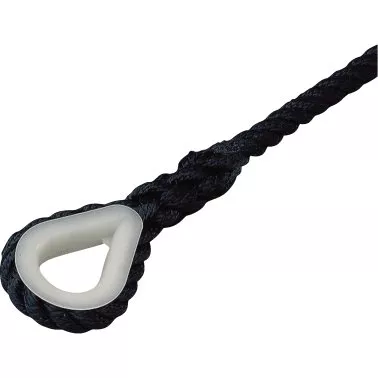 Corderie Lancelin Black Polyester Mooring & Anchoring Line With Nylon Thimble