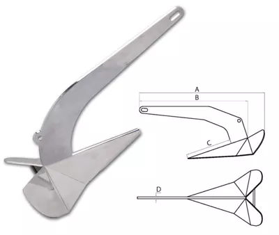 Hollex Plough Anchor 316 Stainless Steel