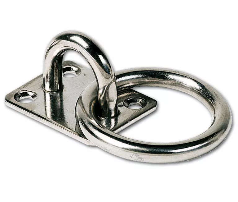 Hollex Stainless Steel 304 Mooring Ring with Mounting Plate 40 × 50 mm