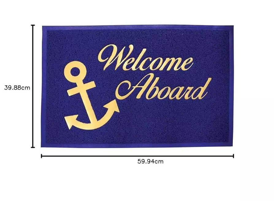 Lalizas 57196 - Blue Welcome Mat with Backing, PVC, 40x60cm
