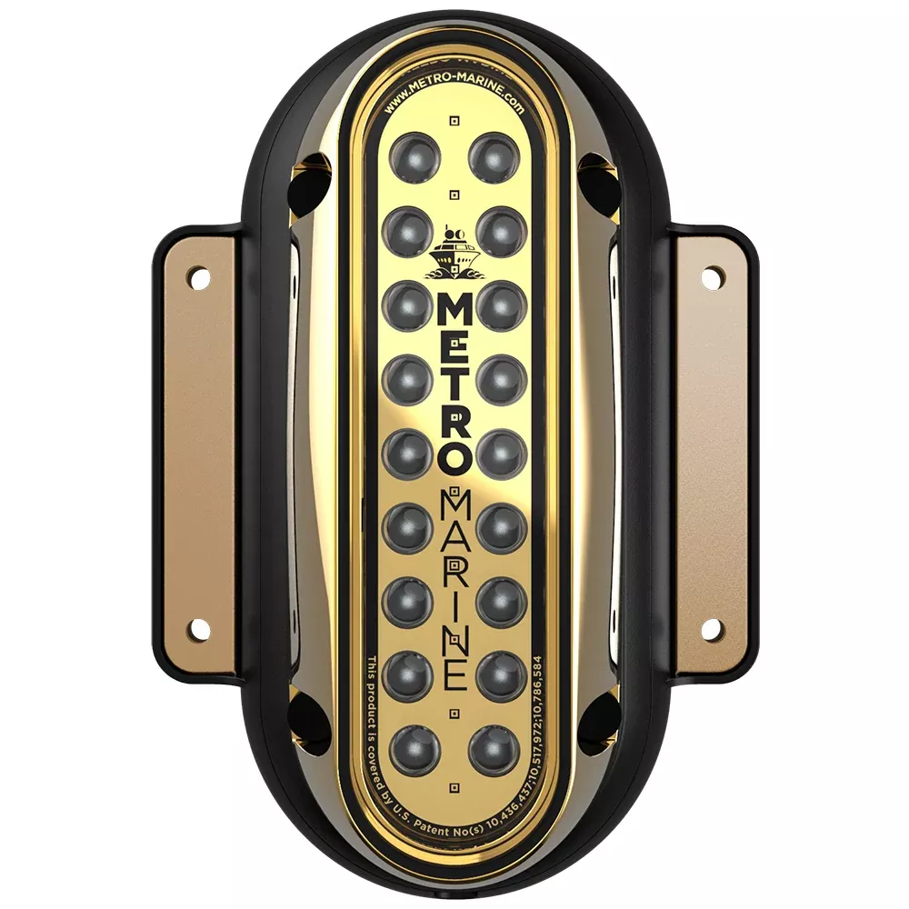Metro Marine High-Output Vertical Surface Mount Light w/Intelligent Monochromatic LEDs - Aqua, 90 Beam