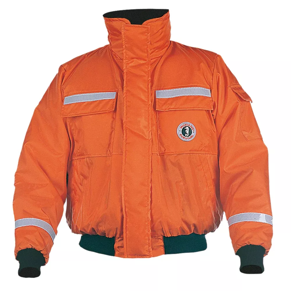 Mustang Classic Flotation Bomber Jacket w/Reflective Tape - Orange - Large[MJ6214T1-2-L-206]