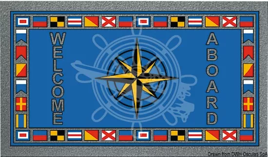 Osculati 23.910.00 - Antiskid Rectangular Doormat 50x80 cm Compass Rose