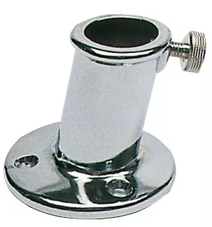 Osculati 35.158.01 - Chromed Brass Flagstaff Socket with Reduced 10° Rake for Ø20 mm Rods
