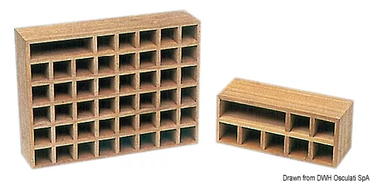 Osculati 71.009.00 - ARC Teak Flag Container for 7 Flag Types with National Flag Set