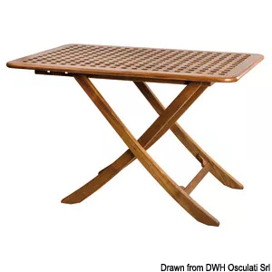 Osculati 71.305.60 - ARC Adjustable Height Folding Teak Table 110×71 cm