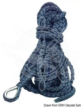 Osculati High-Strength 8-Strand Polyester Spliced Mooring Line with Stainless Steel Thimble