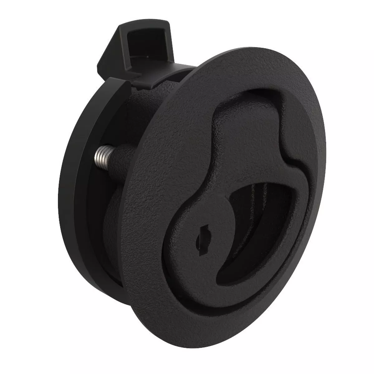 Southco Push-to-Close Latch, Medium Size, Key Locking, 17 - 22mm Grip, Plastic, Natural - Black