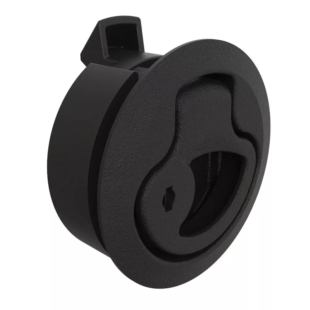 Southco Push-to-Close Latch, Medium Size, Key Locking, 2 - 7mm Grip, Plastic, Natural - Black