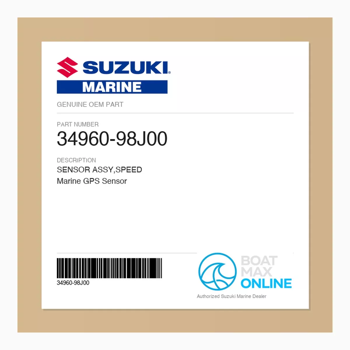 Suzuki OEM Speed Sensor Assembly 34960-98J00 | Marine GPS Sensor