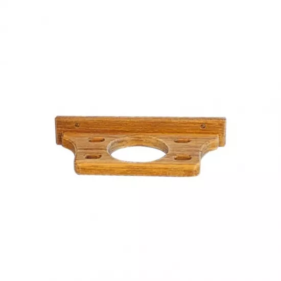 Teak Toothbrush and Glass Holder 12x9.5 cm