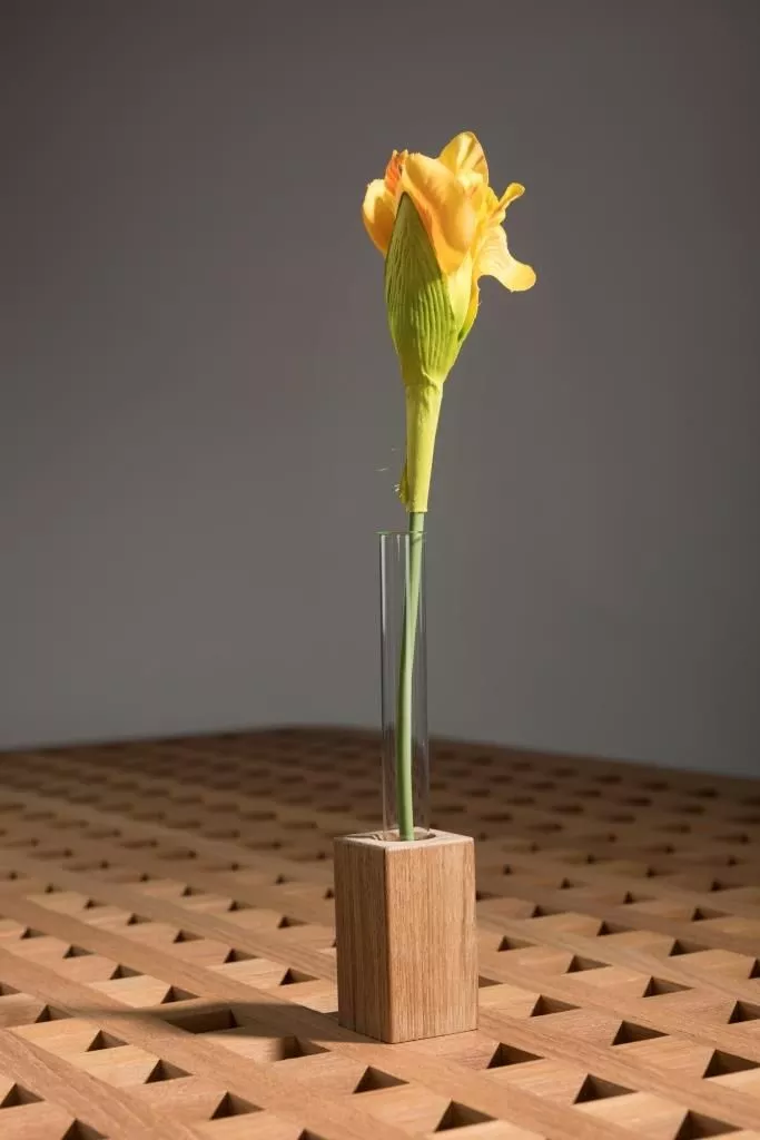 Teak Vase 3.5x3.5x19 cm