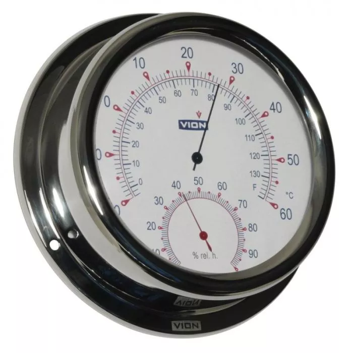 Vion Thermometer / Hygrometer Stainless Steel Ø150 mm