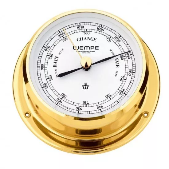 WEMPE Skiff Brass Ship's Barometer Ø 110 x 42mm